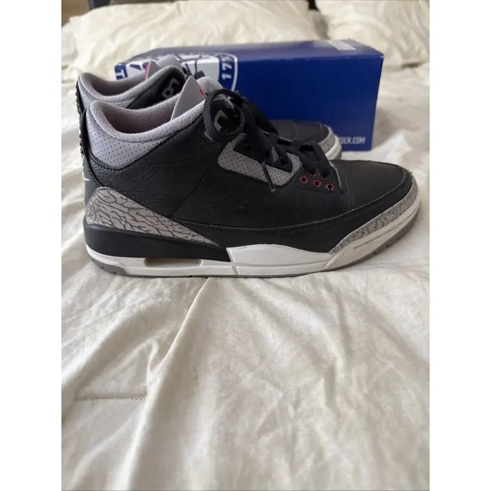 Nike Air Jordan 3 Retro OG Mens 8.5 Black Cement DN3707-010 Elephant Print 2024